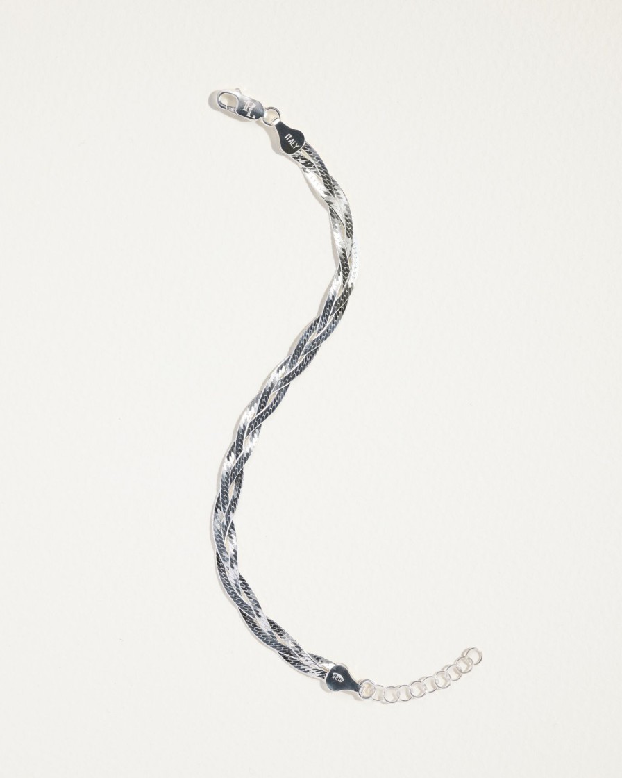 Pamela Love Braided Herringbone Thin Chain Bracelet | Bracelets