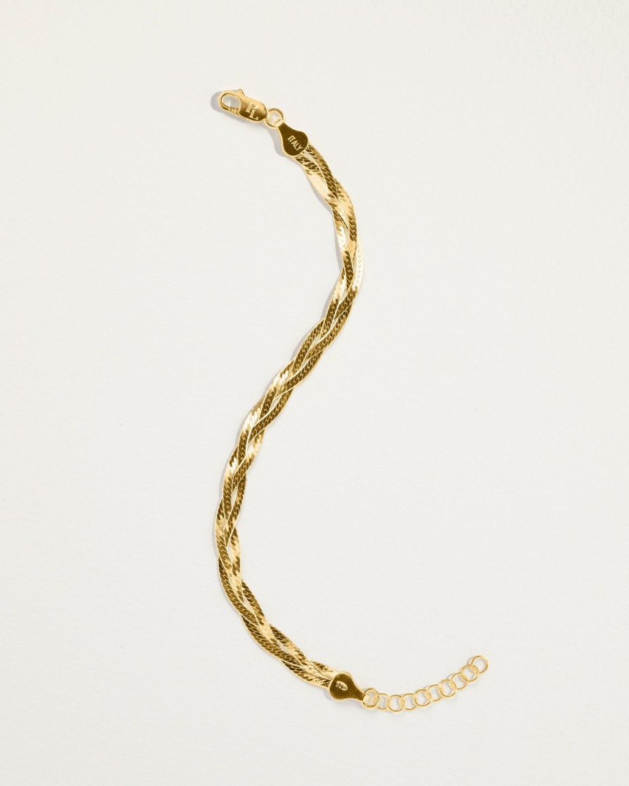 Pamela Love Braided Herringbone Thin Chain Bracelet | Bracelets